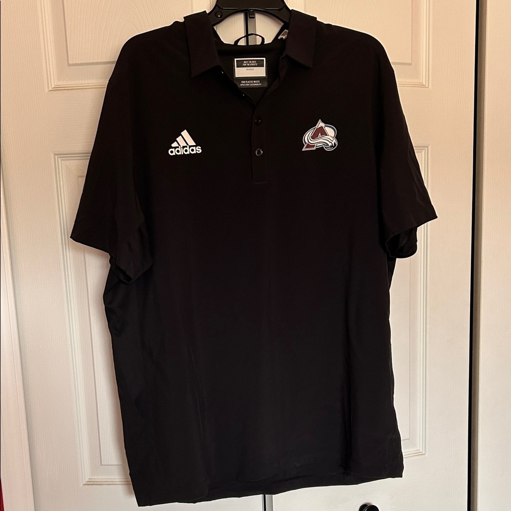 Men’s Adidas Colorado Avalanche Team Issued Polo - Size L - Black